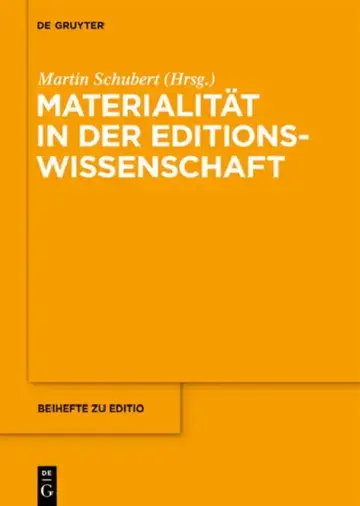 Cover of Materialität in Der Editionswissenschaft