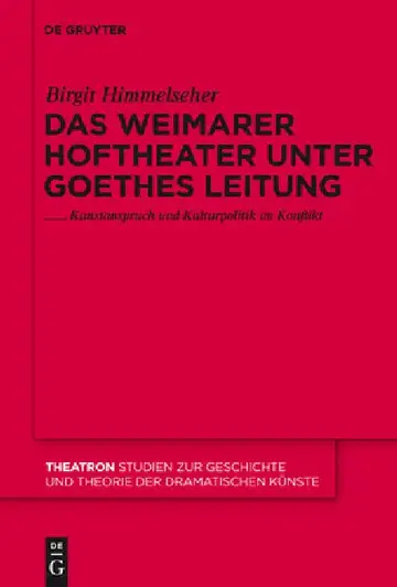 Cover of Das Weimarer Hoftheater unter Goethes Leitung