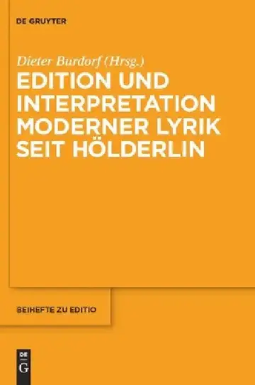 Cover of Edition Und Interpretation Moderner Lyrik Seit Hölderlin