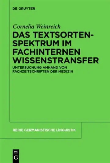 Cover of Das Textsortenspektrum im fachinternen Wissenstransfer