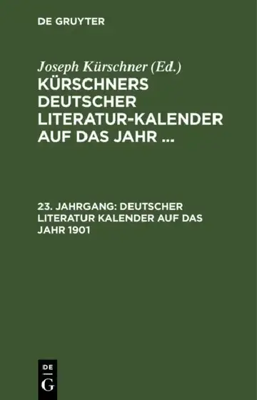 Cover of Deutscher Literatur Kalender Auf Das Jahr 1901