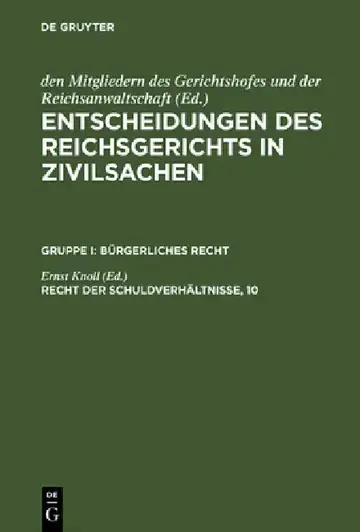 Cover of Entscheidungen des Reichsgerichts in Zivilsachen, Recht der Schuldverhältnisse, 10
