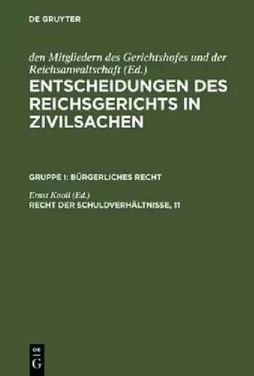 Cover of Entscheidungen des Reichsgerichts in Zivilsachen, Recht der Schuldverhältnisse, 11