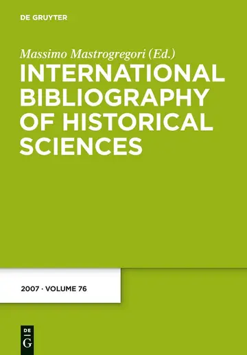 Cover of International Bibliography of Historical Sciences 2007