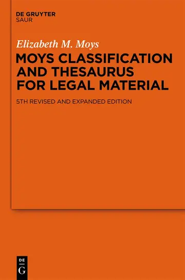 Cover of Moys Classification and Thesaurus for Legal Materials