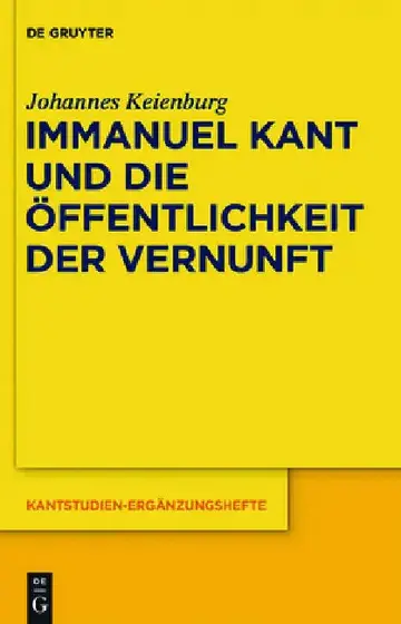 Cover of Immanuel Kant Und Die Öffentlichkeit Der Vernunft
