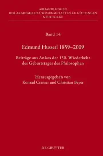 Cover of Edmund Husserl 1859-2009
