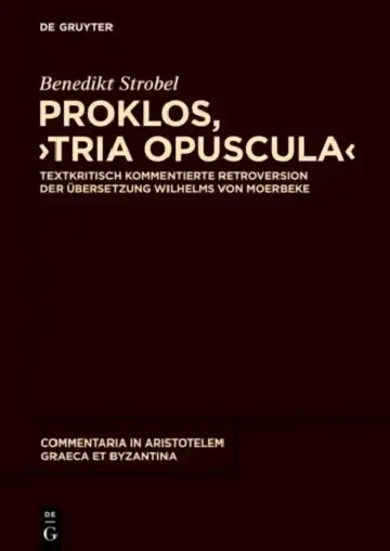 Cover of Proklos, "Tria opuscula"