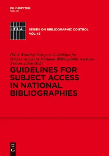 Cover of Guidelines for Subject Access in National Bibliographies