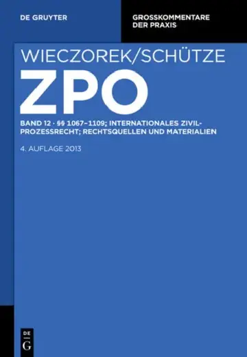 Cover of 1067-1109; Internationales Zivilprozessrecht; Rechtsquellen Und Materialien
