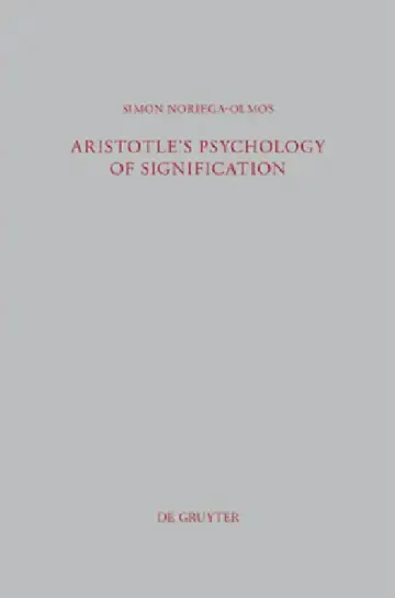 Cover of Aristotle's Psychology of Signification
