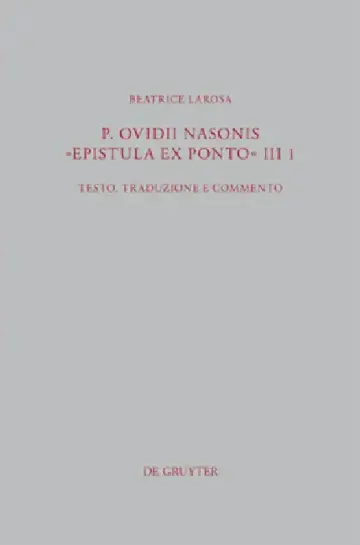 Cover of P. Ovidii Nasonis "Epistula ex Ponto" III 1