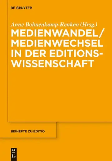 Cover of Medienwandel / Medienwechsel in der Editionswissenschaft