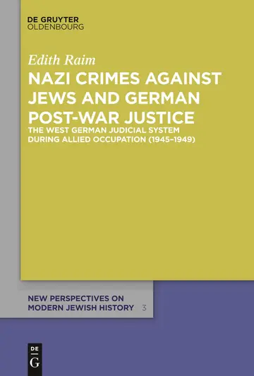 Cover of Nazi Crimes Against Jews and German Post-war Justice
