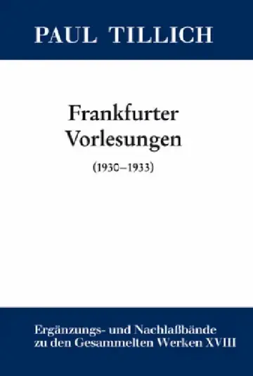 Cover of Frankfurter Vorlesungen
