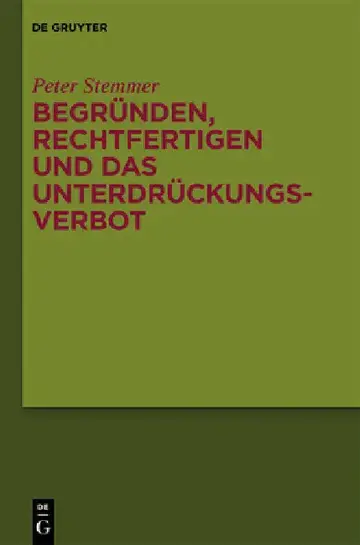 Cover of Begründen, Rechtfertigen und das Unterdrückungsverbot