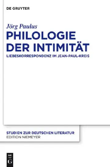 Cover of Philologie der Intimität