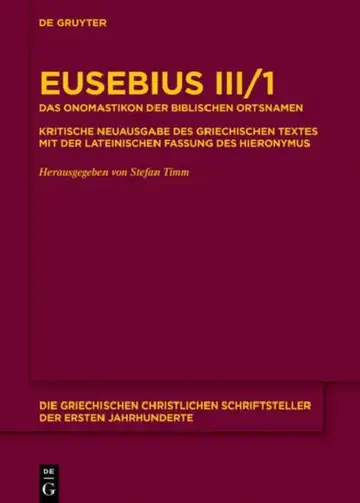 Cover of Das Onomastikon der biblischen Ortsnamen