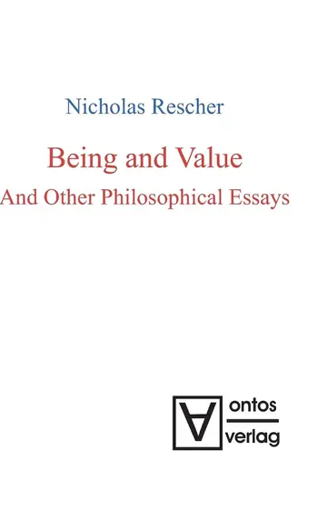 Cover of Being and Value and Other Philosophical Essays