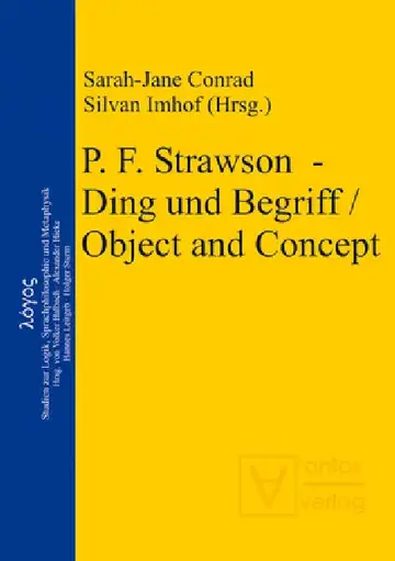 Cover of P. F. Strawson - Ding und Begriff / Object and Concept