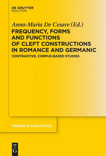 Cover of Frequency, Forms and Functions of Cleft Constructions in Romance and Germanic