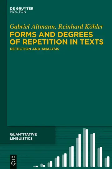 Cover of Forms and Degrees of Repetition in Texts