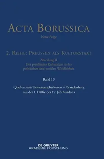 Cover of Quellen Zum Elementarschulwesen in Brandenburg Von 1796 Bis 1848