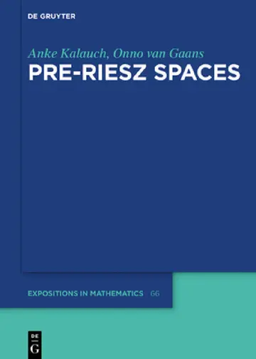 Cover of Pre-Riesz Spaces
