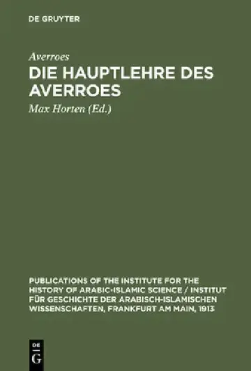 Cover of Die Hauptlehre des Averroes