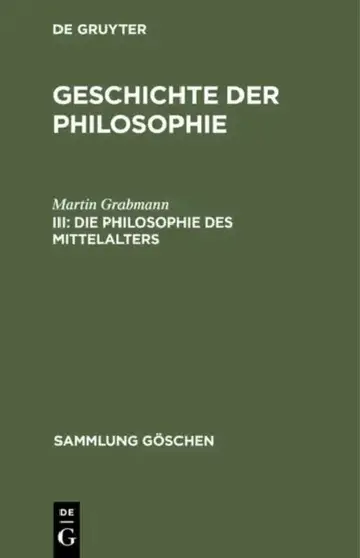 Cover of Geschichte der Philosophie, III, Die Philosophie des Mittelalters