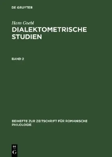 Cover of Beihefte zur Zeitschrift für romanische Philologie Dialektometrische Studien