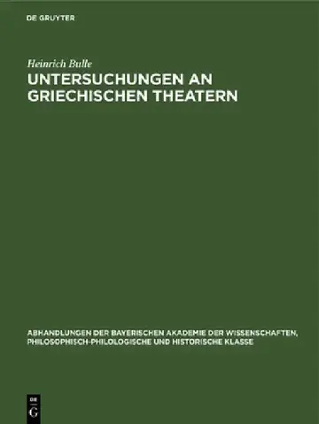 Cover of Untersuchungen an Griechischen Theatern