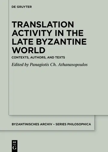 Cover of Translation Activity in Late Byzantine World