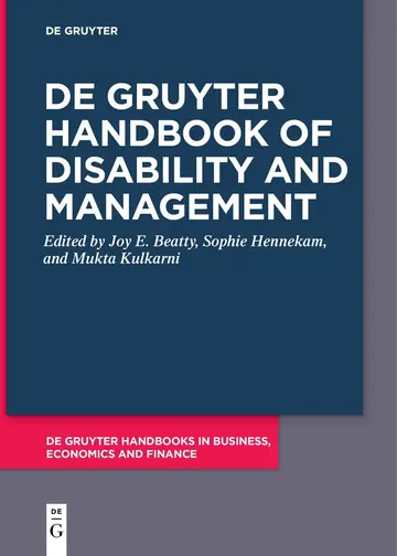 Cover of De Gruyter Handbook of Disability and Management