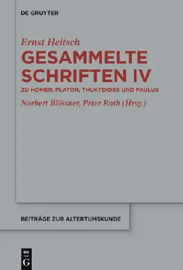 Cover of Zu Homer, Platon, Thukydides Und Paulus