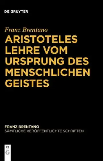 Cover of Aristoteles Lehre Vom Ursprung Des Menschlichen Geistes