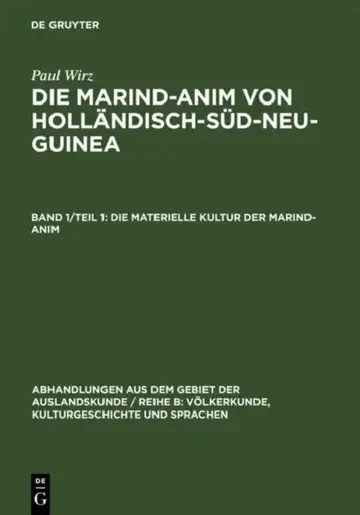 Cover of Die materielle Kultur der Marind-anim