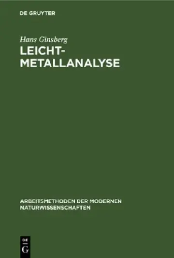 Cover of Leichtmetallanalyse