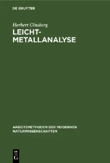 Cover of Leichtmetallanalyse