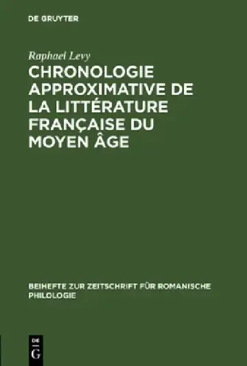Cover of Chronologie Approximative de la Littérature Française Du Moyen Âge