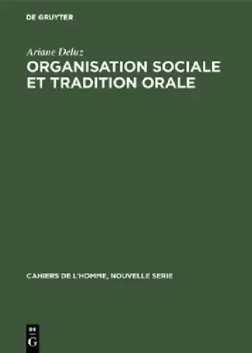 Cover of Organisation sociale et tradition orale