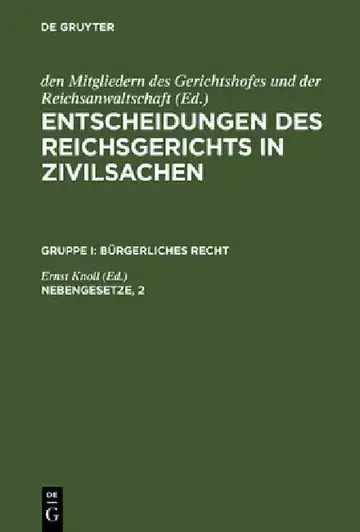 Cover of Entscheidungen des Reichsgerichts in Zivilsachen, Nebengesetze, 2