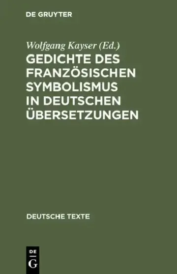 Cover of Gedichte des französischen Symbolismus in deutschen Übersetzungen