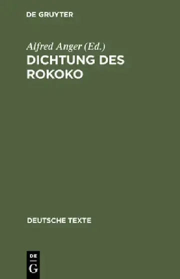 Cover of Dichtung des Rokoko