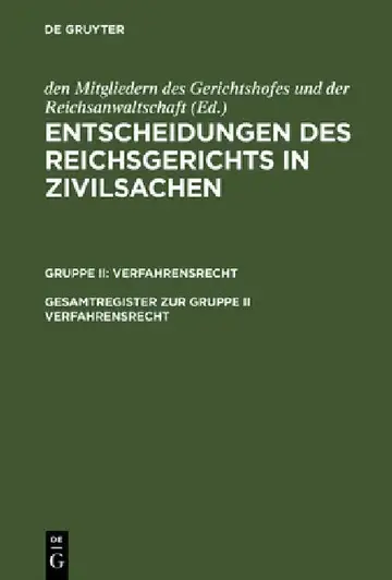 Cover of Gesamtregister Zur Gruppe II Verfahrensrecht