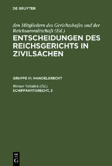Cover of Entscheidungen des Reichsgerichts in Zivilsachen, Schiffahrtsrecht, 2