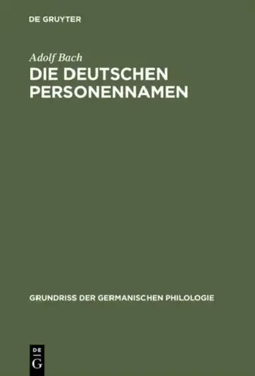 Cover of Die deutschen Personennamen