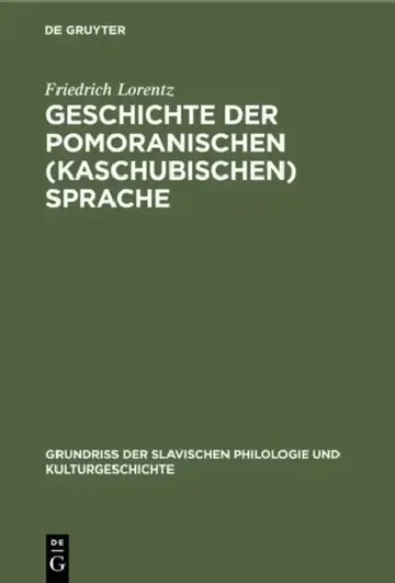 Cover of Geschichte der pomoranischen (kaschubischen) Sprache