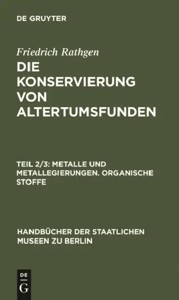 Cover of Metalle Und Metallegierungen. Organische Stoffe