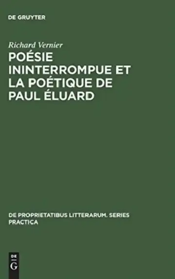 Cover of Poésie ininterrompue et la poétique de Paul Éluard